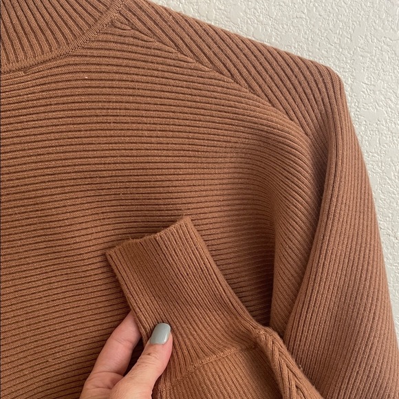 Zara Camel Ribbed Turtleneck Sweater - Picture 6 of 8